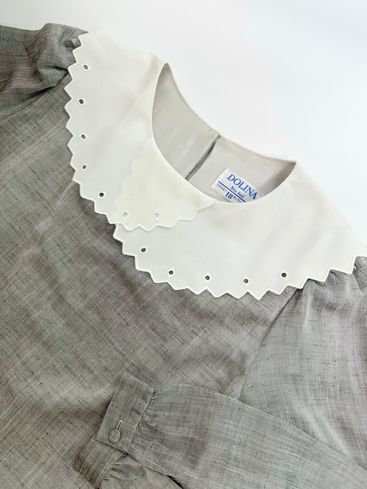 70s Grey Drop-Waist Dress