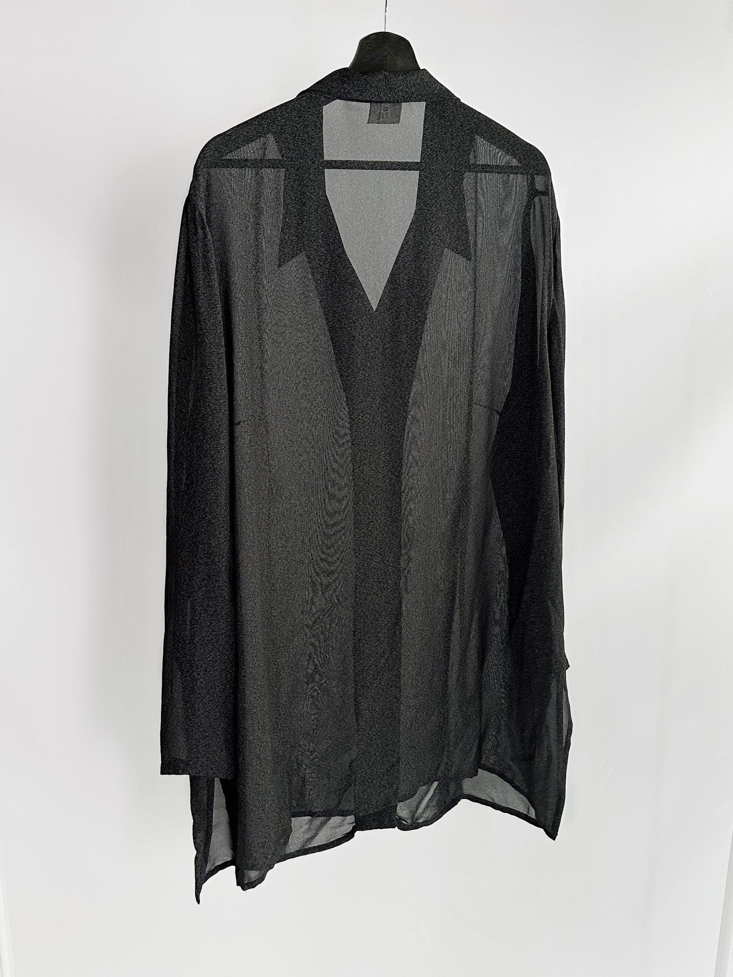 90s Dark Grey Sheer Maxi Shirt