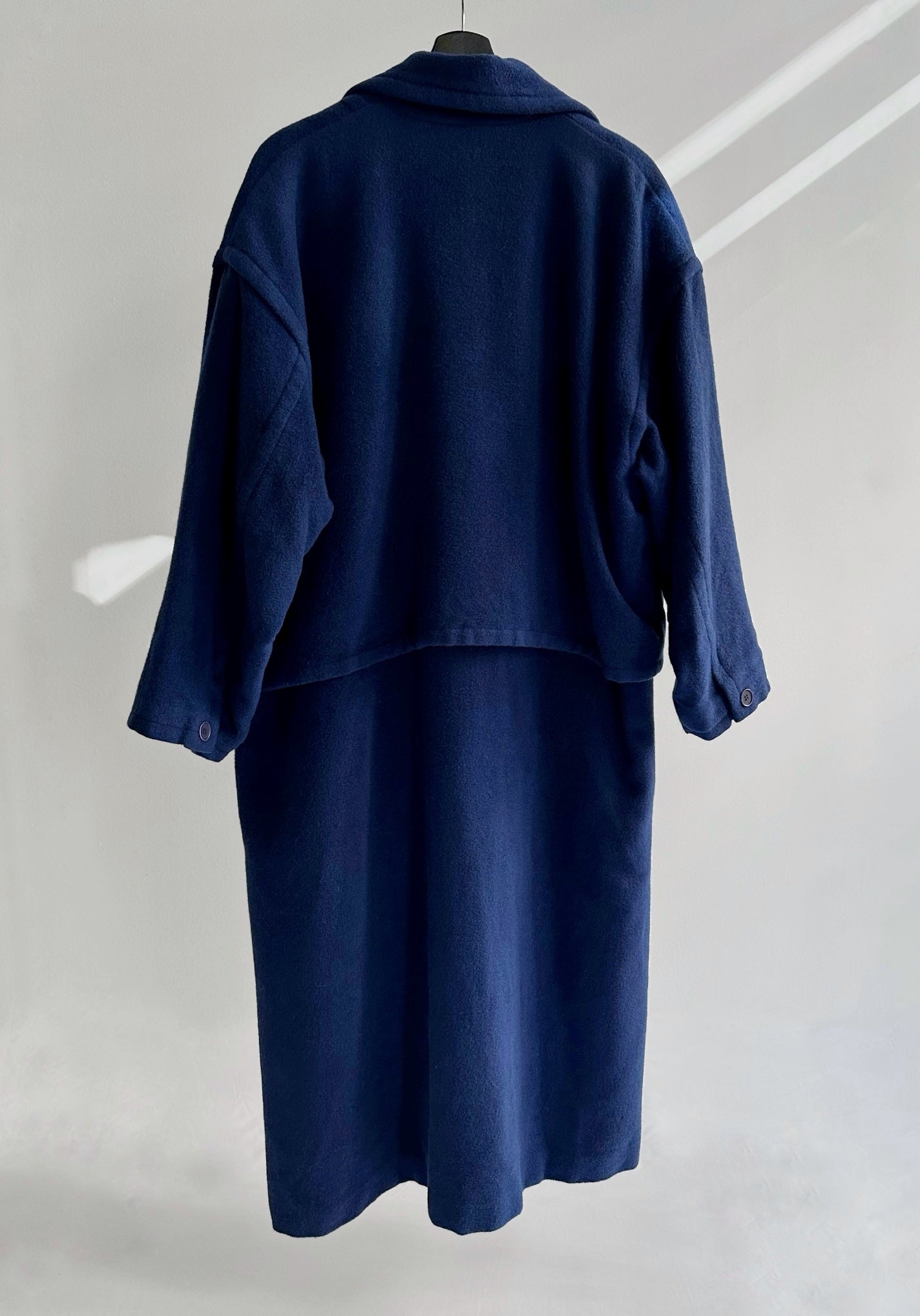 80s Hiroko Koshino Blue Wool Coat
