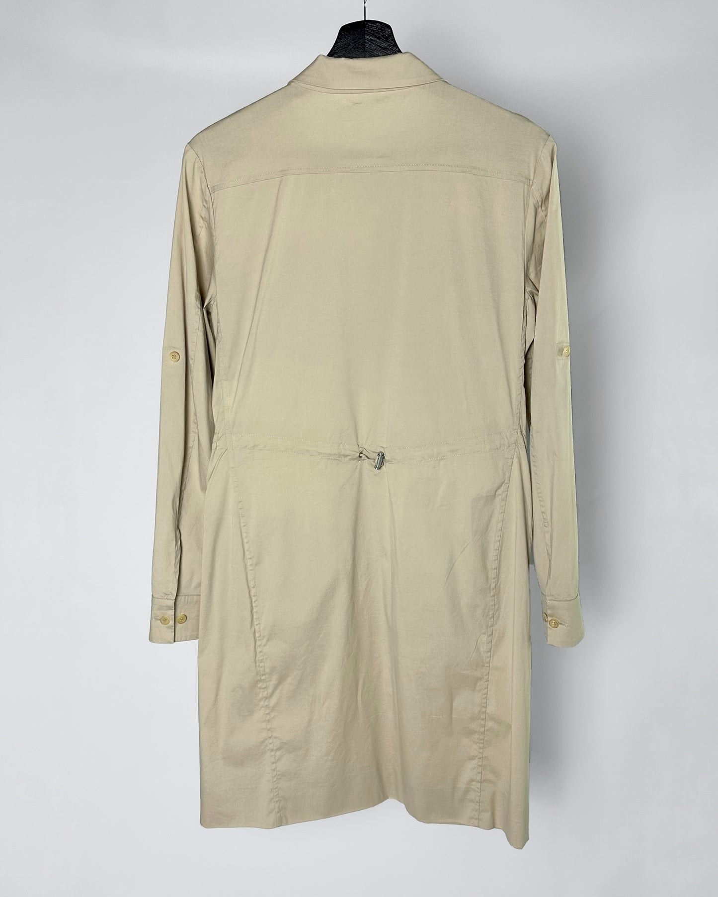 2000s Jil Sander Beige Cotton Shirt Dress