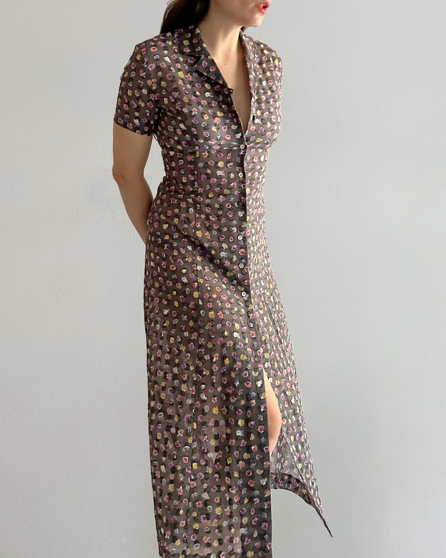 90s Kenzo Floral Sheer Dress