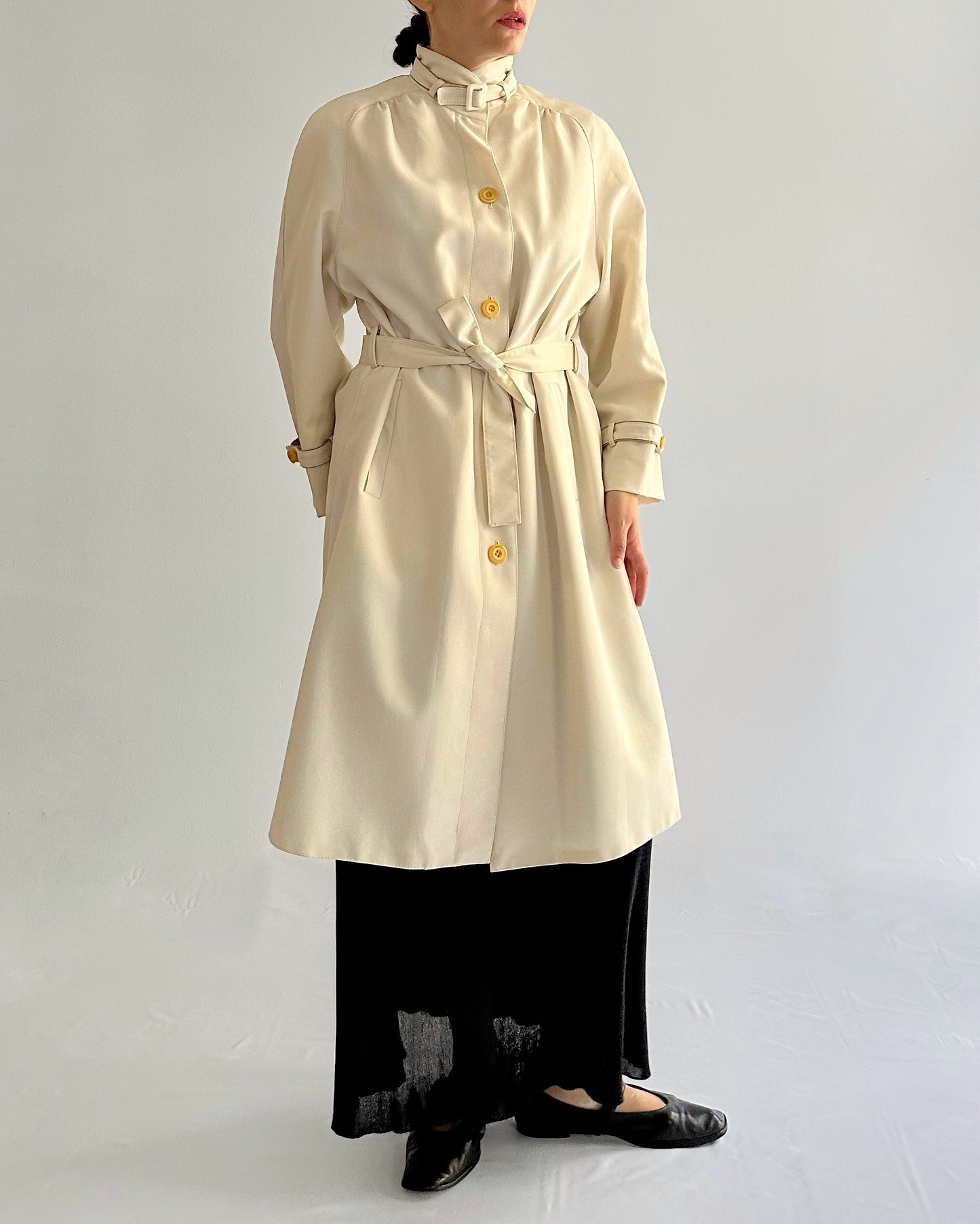 70s Cream Trench Coat