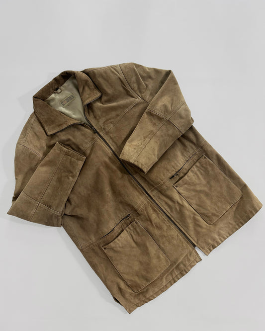 90s Brown Suede Leather Jacket