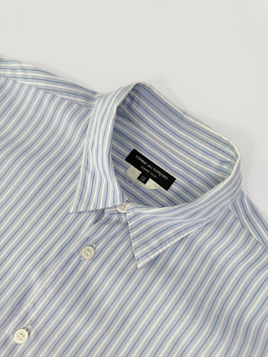 Comme des Garçons Blue Striped Maxi Shirt - Hommes Plus Fall 2013