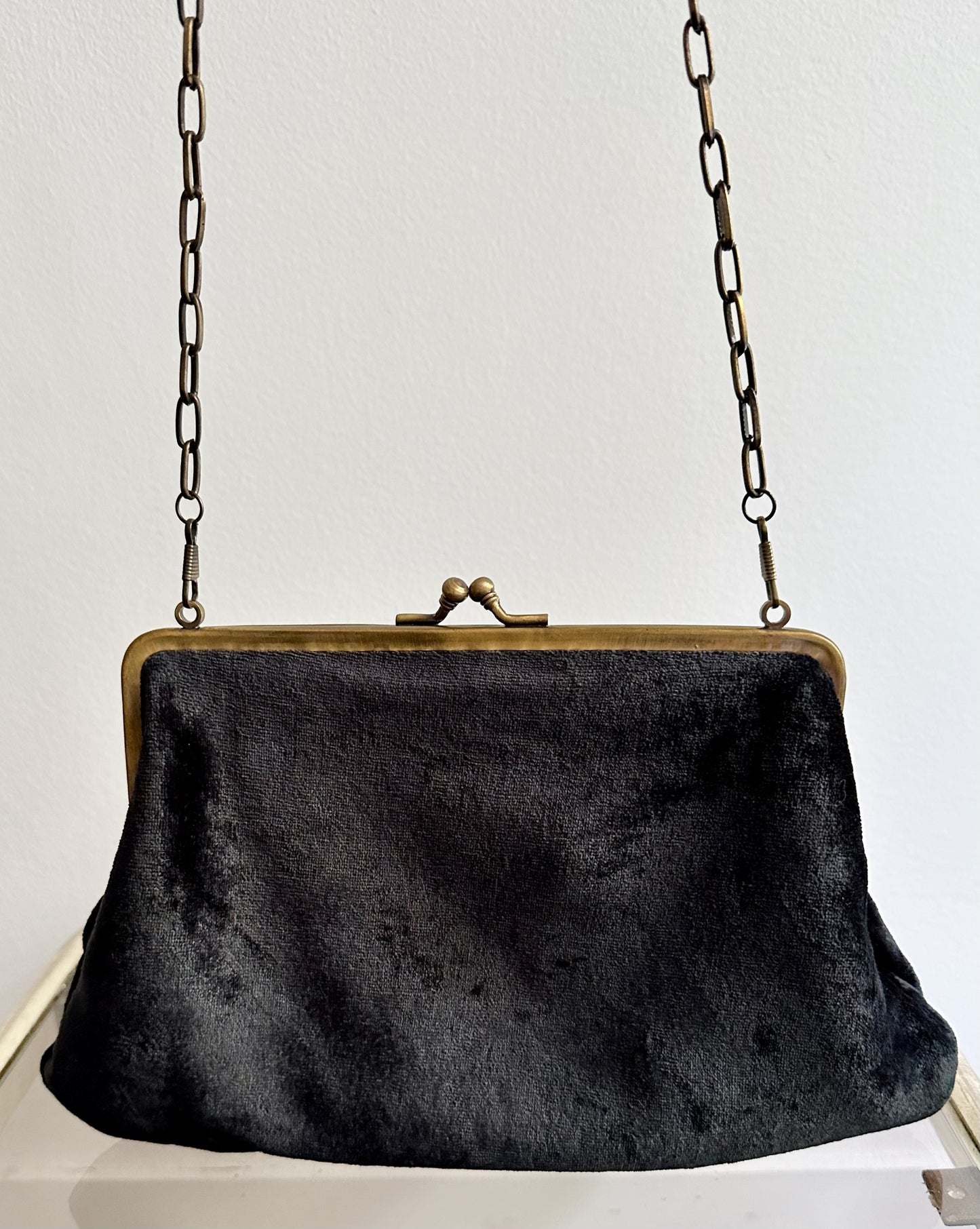 Vintage Y2K MISS SIXTY Black Velvet Evening Bag