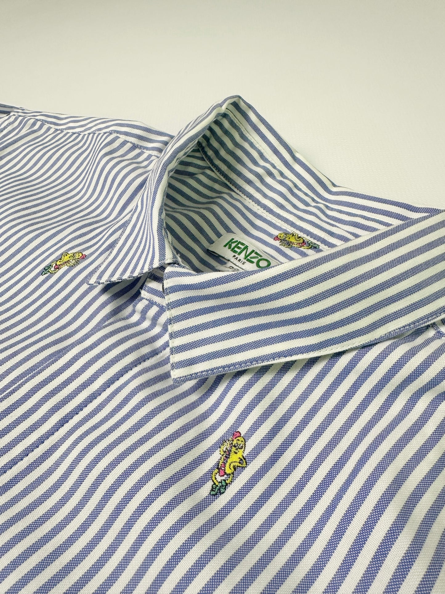 Kenzo Blue Striped Embroidered Shirt