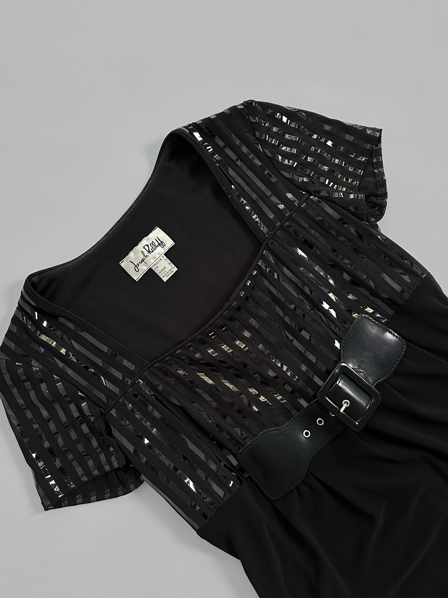 90s Joseph Ribkoff Black Belted Dress