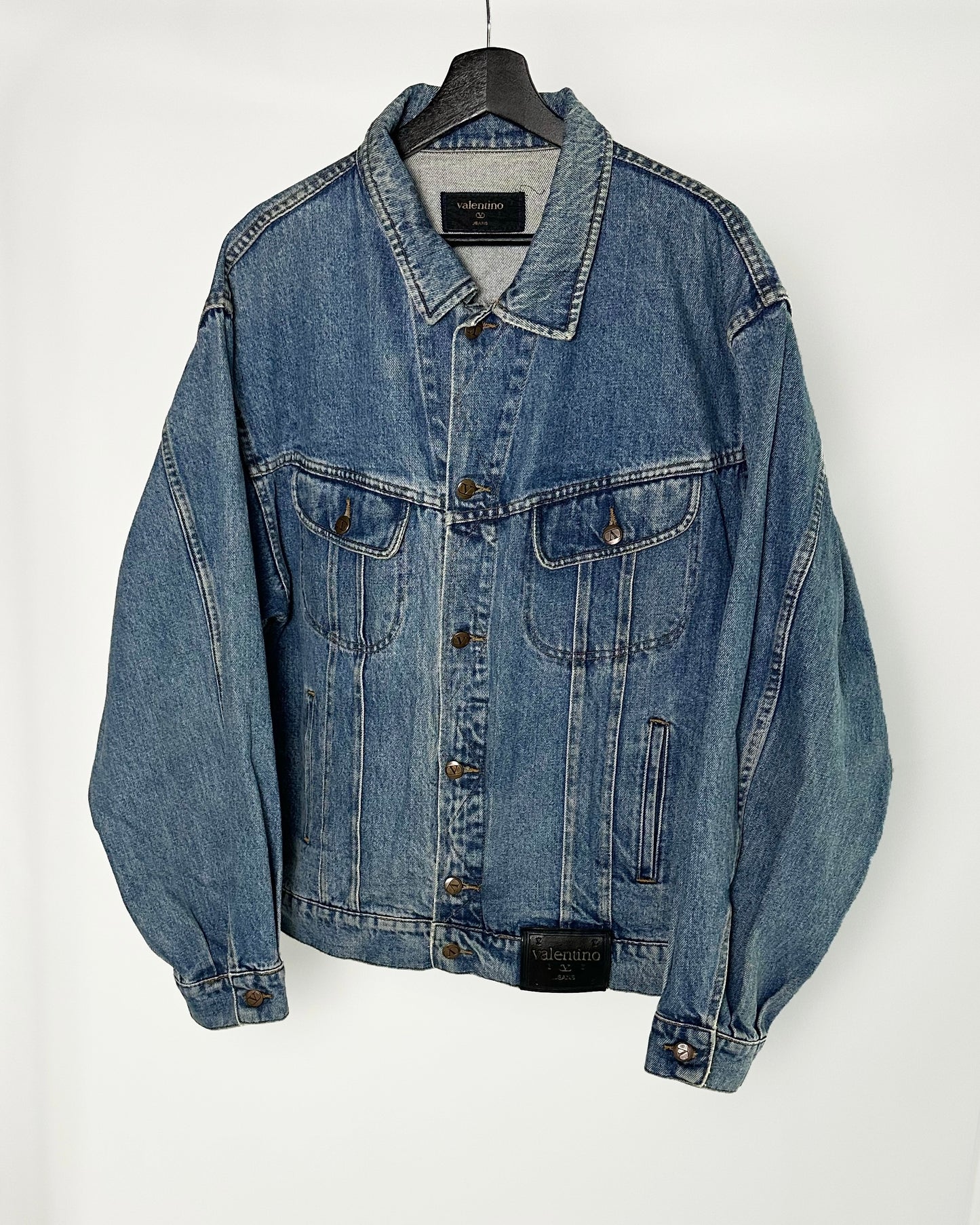 90s Valentino Garavani Denim Jacket - Faded Blue