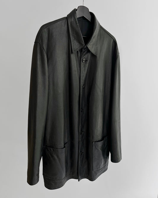 90s Black Nappa Leather Jacket
