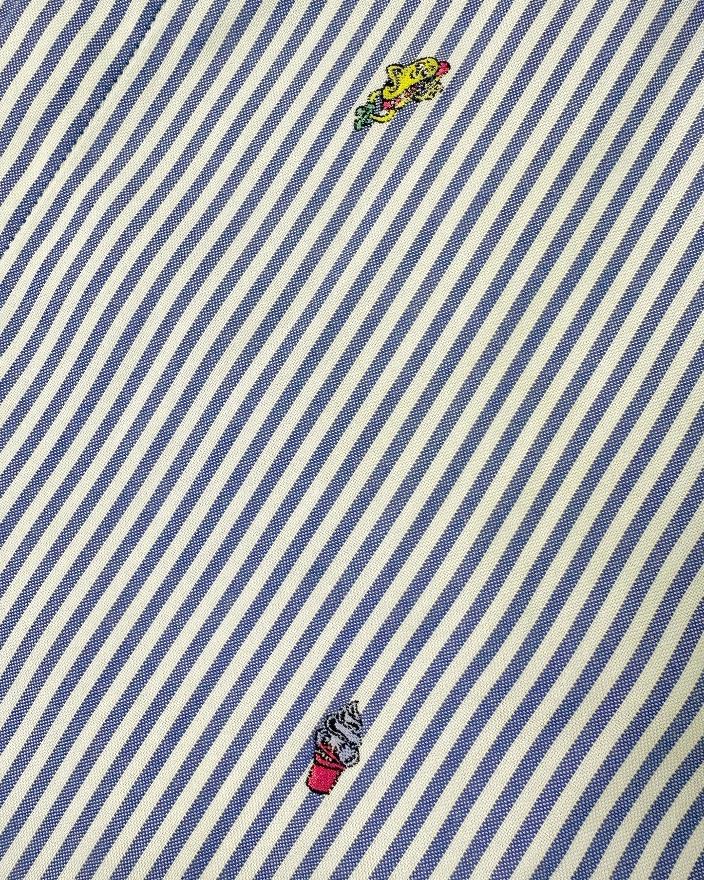 Kenzo Blue Striped Embroidered Shirt