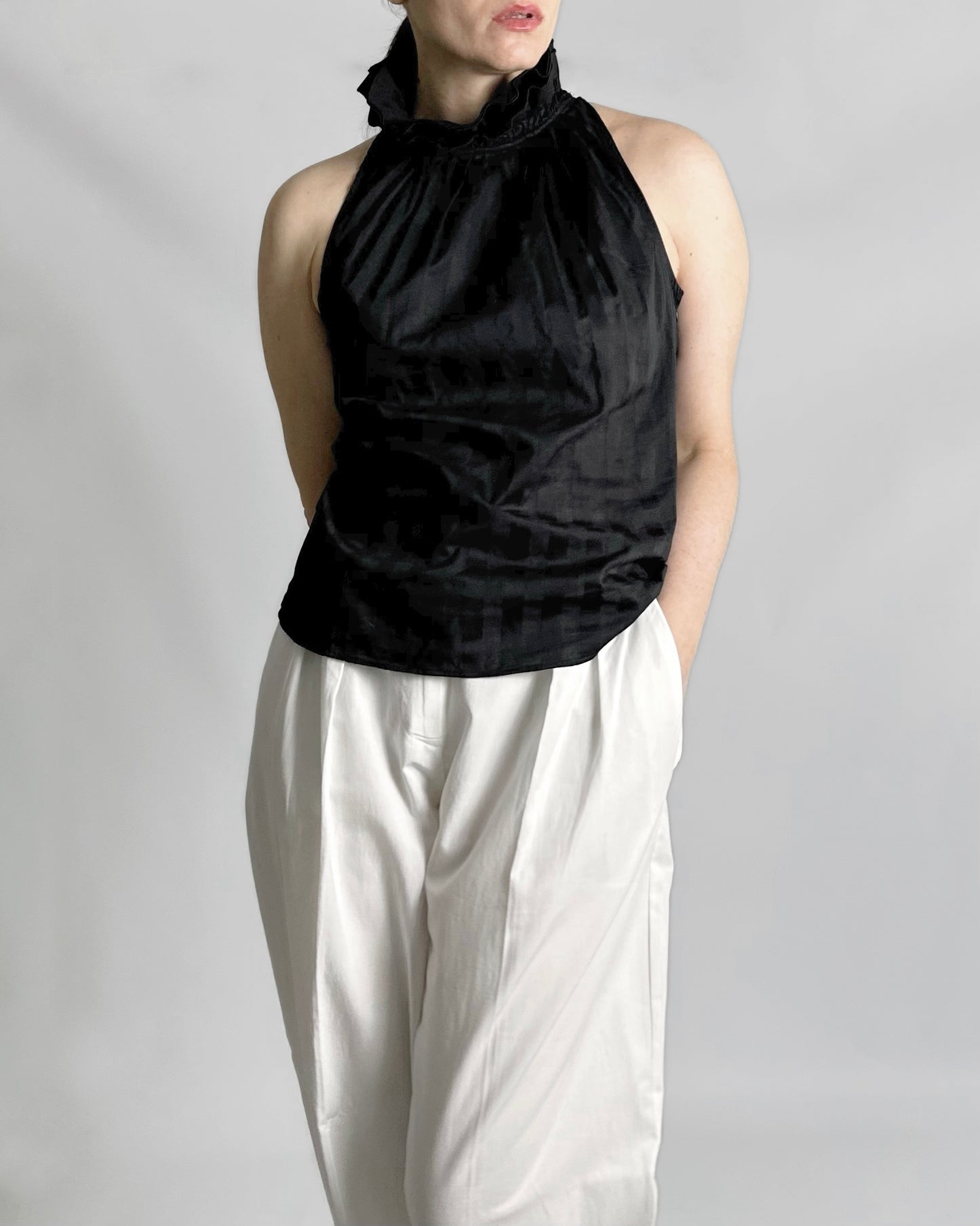 Anne Fontaine Black Halter Top