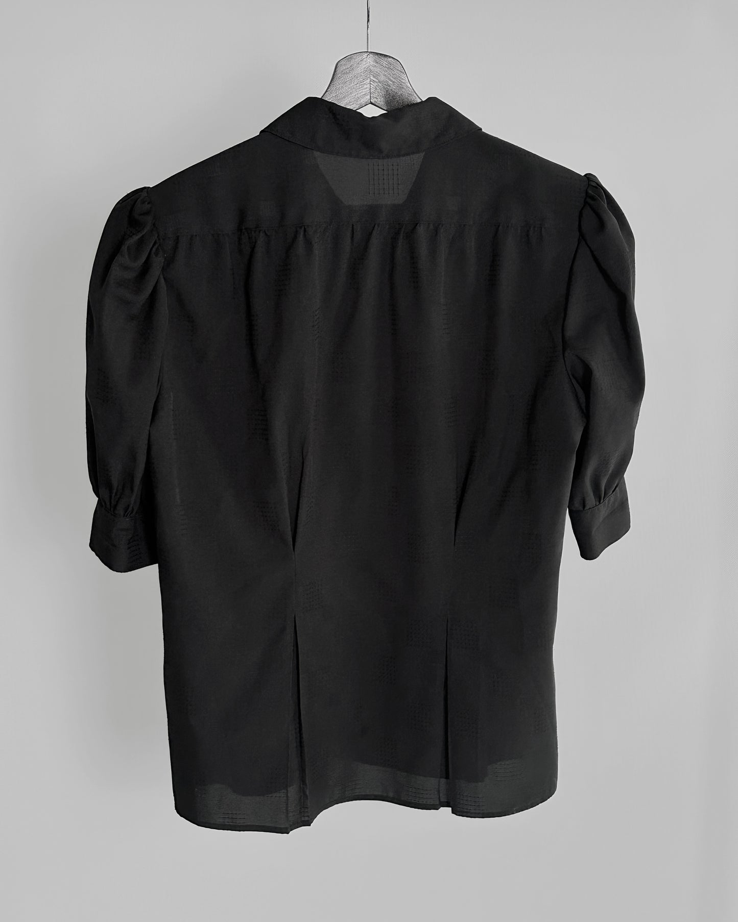 90s Black Puff Sleeve Blouse