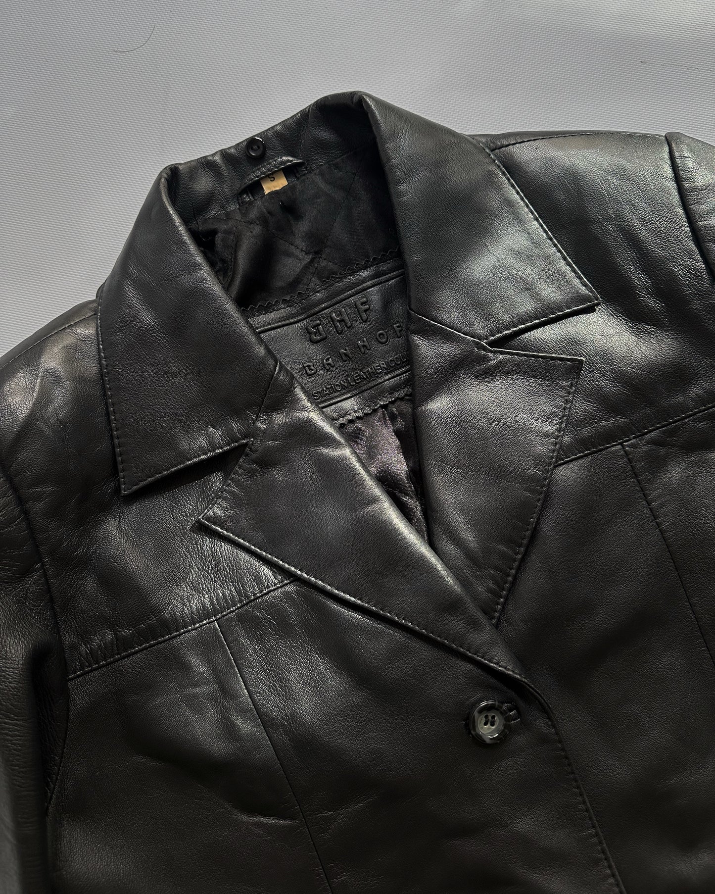 90s Black Leather Blazer