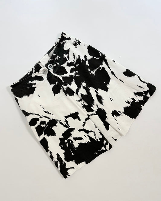 Max Mara Black & White A-Line Skirt