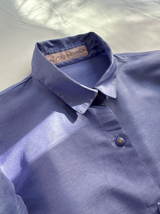 80s Lilac Puff Sleeve Dress