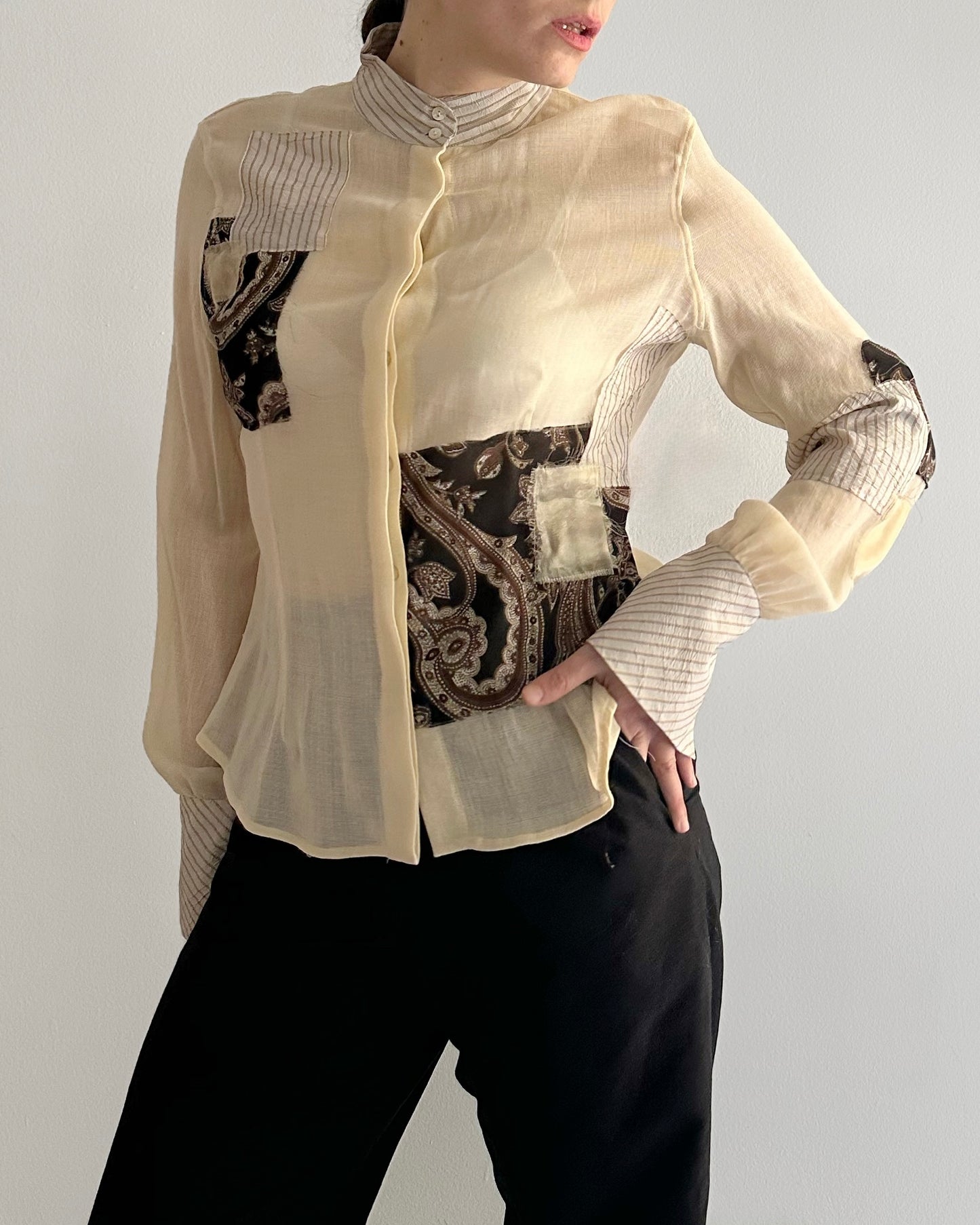 Vintage Gauze Patchwork Blouse