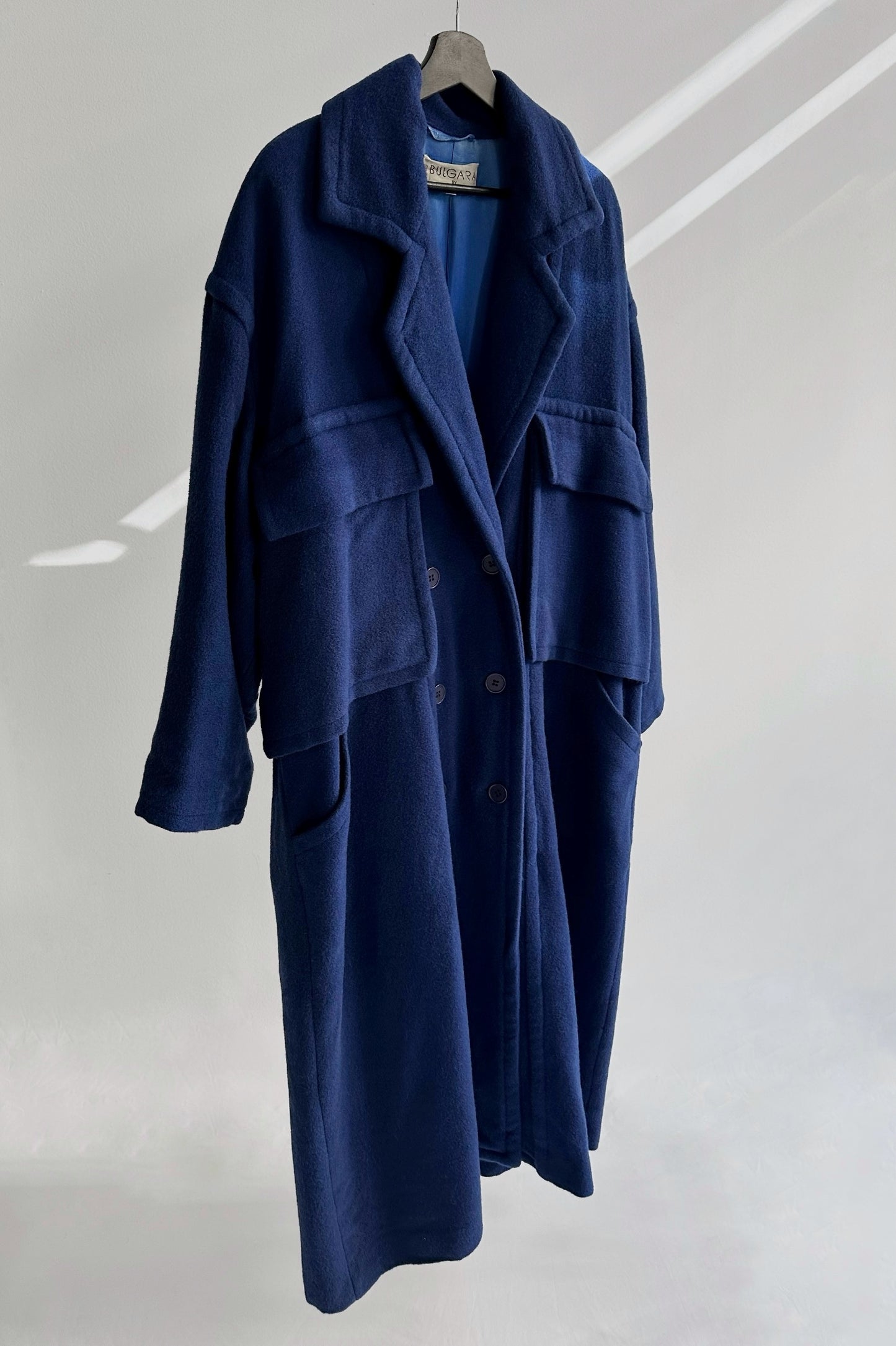 80s Hiroko Koshino Blue Wool Coat