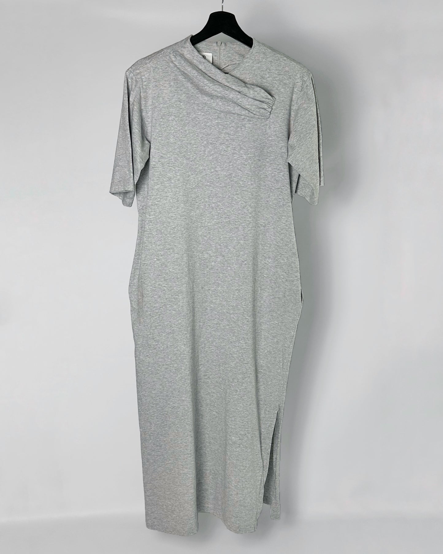 MM6 Maison Margiela Mélange Grey Cotton-Jersey Midi Dress