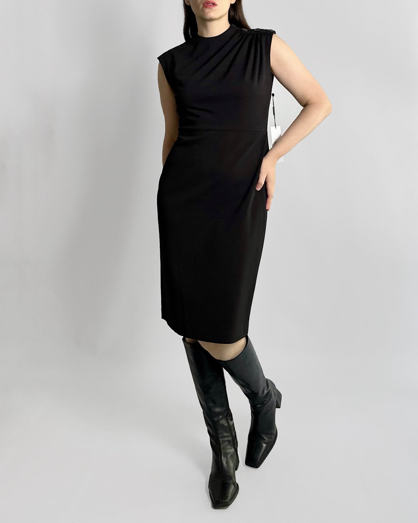 Calvin Klein Black Scuba Crepe Dress