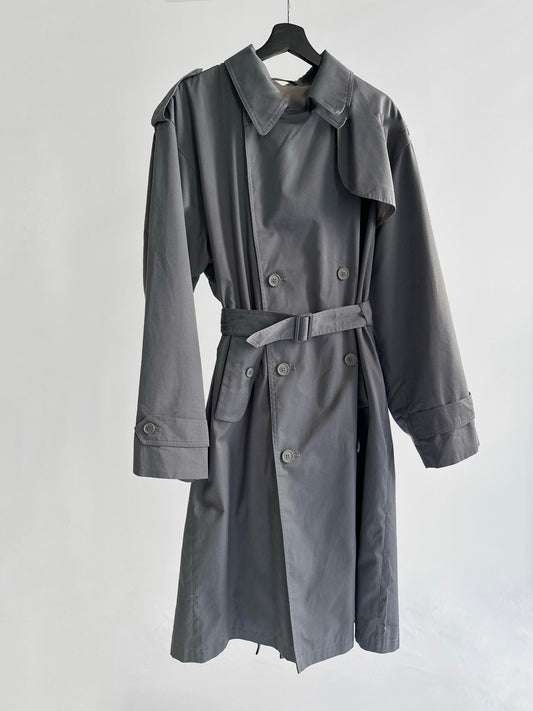90s Ivy Oxford Grey Trench Coat