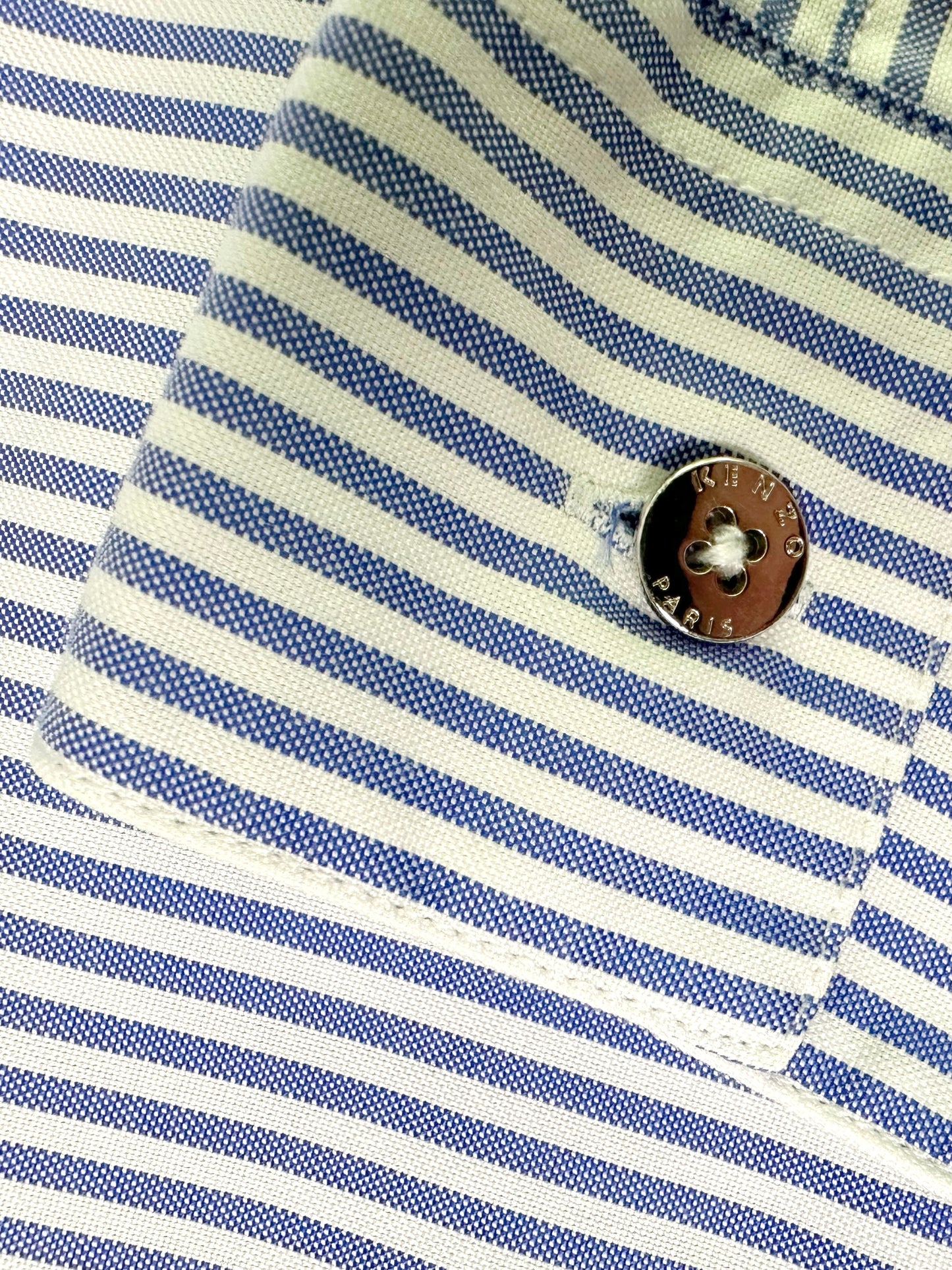 Kenzo Blue Striped Embroidered Shirt