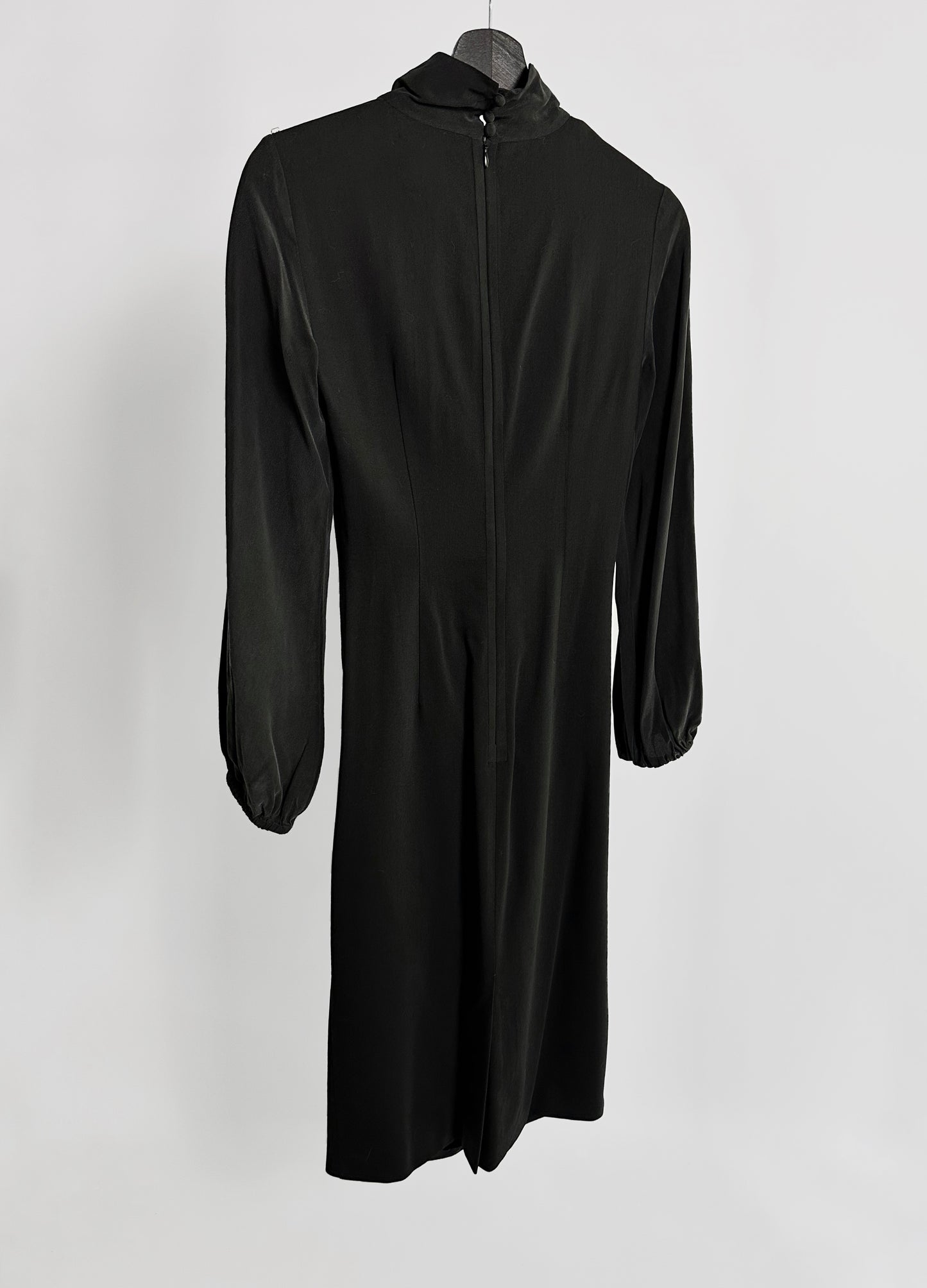 90s Sportmax by Max Mara Wool Silk Black Dress