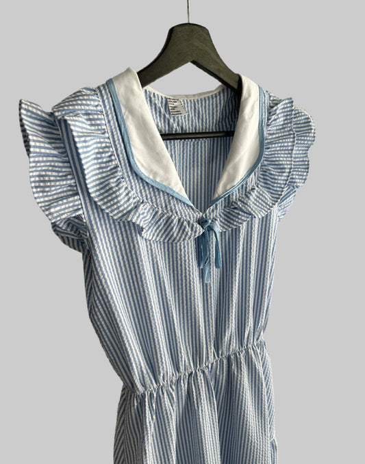 80s French Sailor Collar Dress