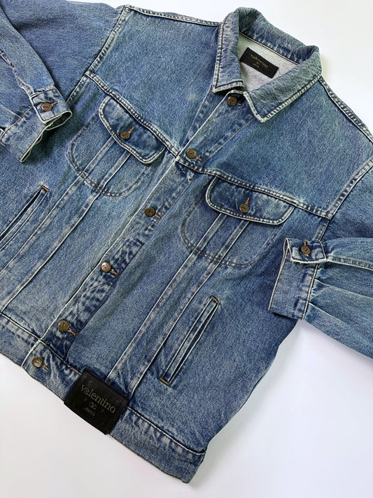 90s Valentino Garavani Denim Jacket - Faded Blue
