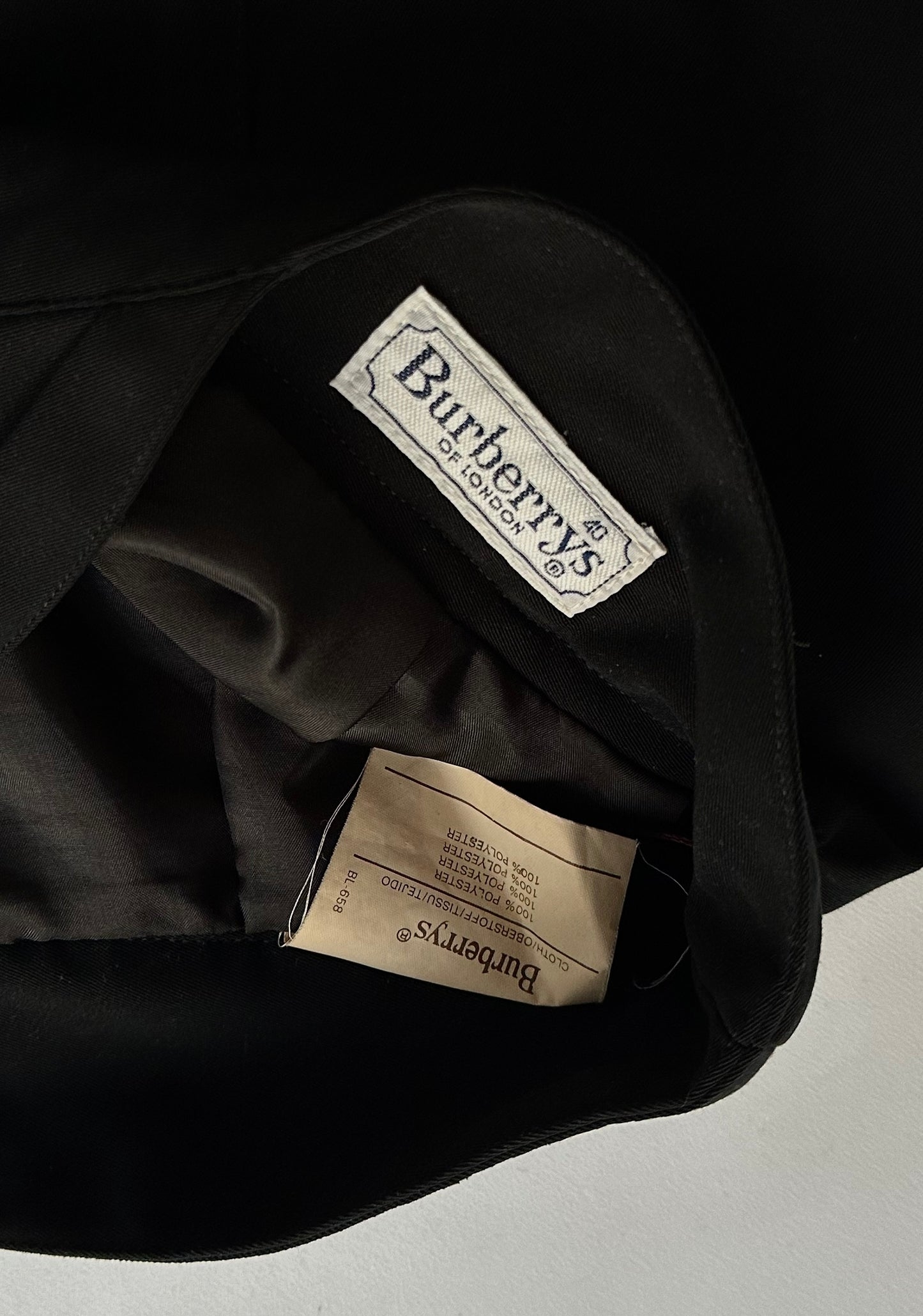 80s Burberry Black Pencil Skirt