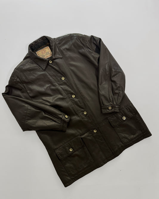 90s Chocolate Brown Leather Jacket