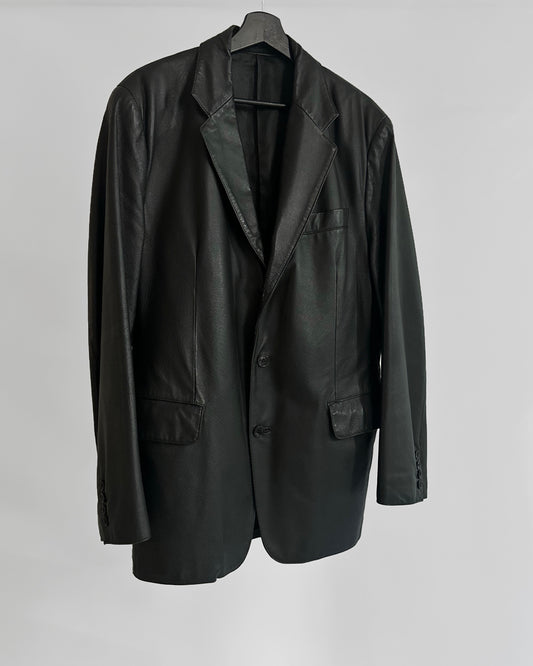 90s Black Leather Blazer