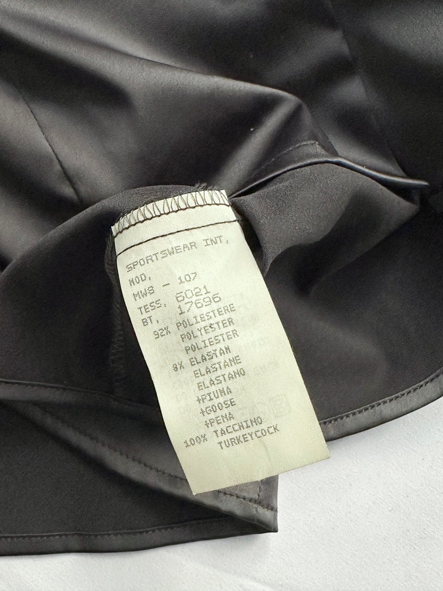 90s Moschino Feather Collar Grey Satin Shirt
