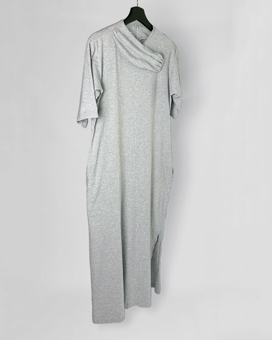 MM6 Maison Margiela Mélange Grey Cotton-Jersey Midi Dress