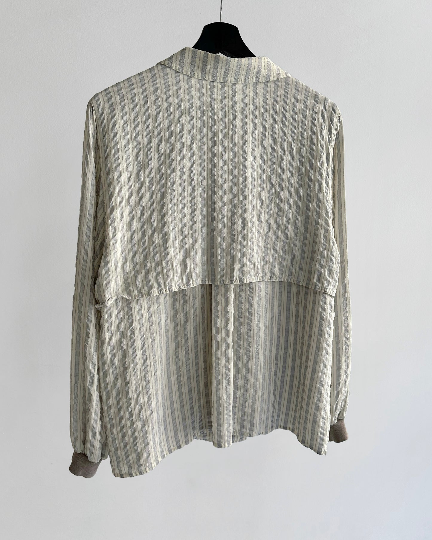 80s Valentino Garavani Striped Textured Blouse
