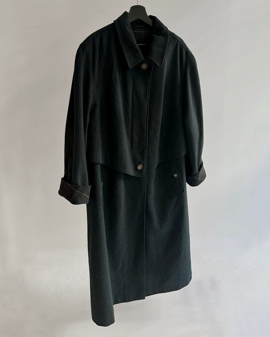80s Green Wool-Alpaca Loden Coat