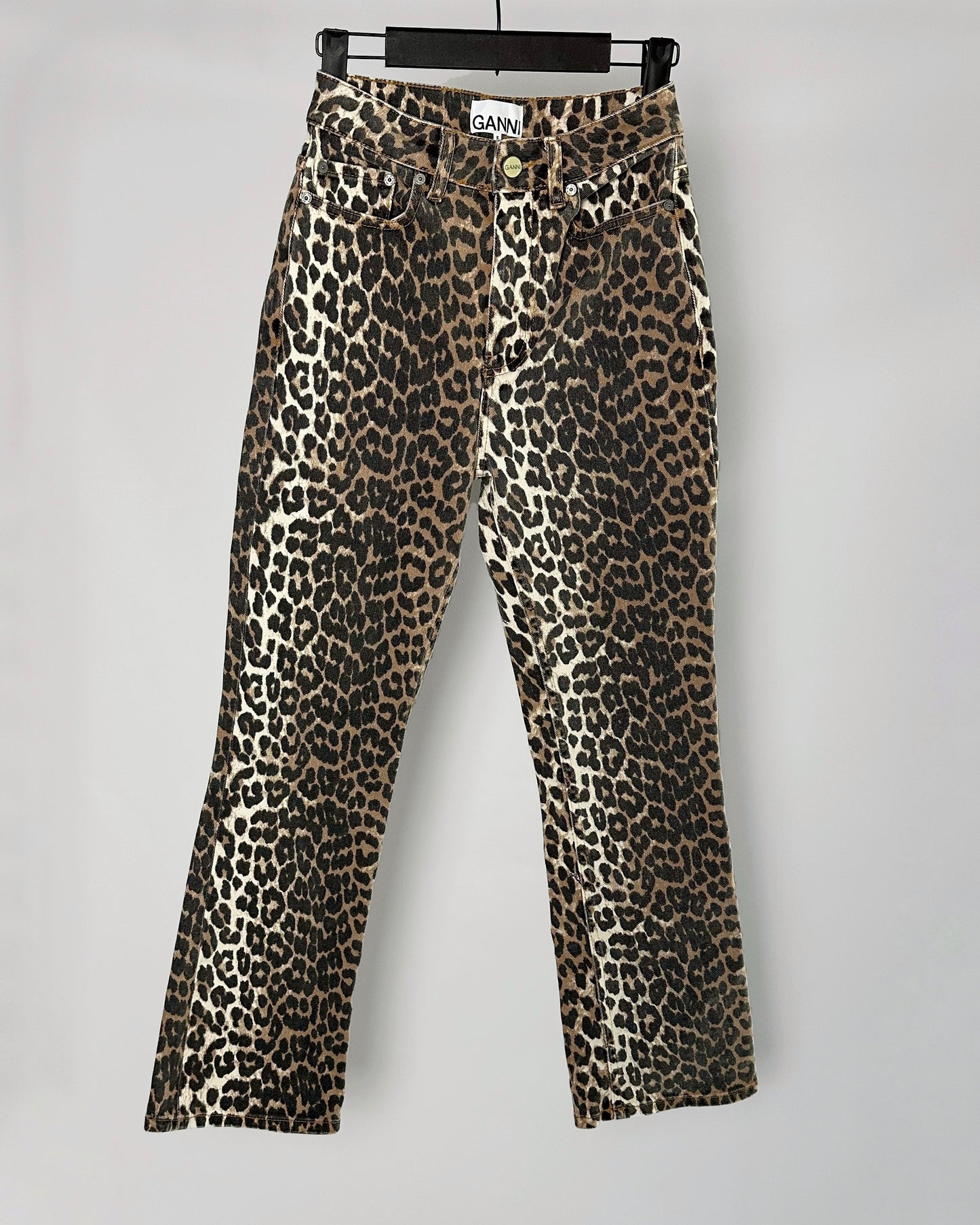 Ganni Leopard Betzy Cropped Jeans