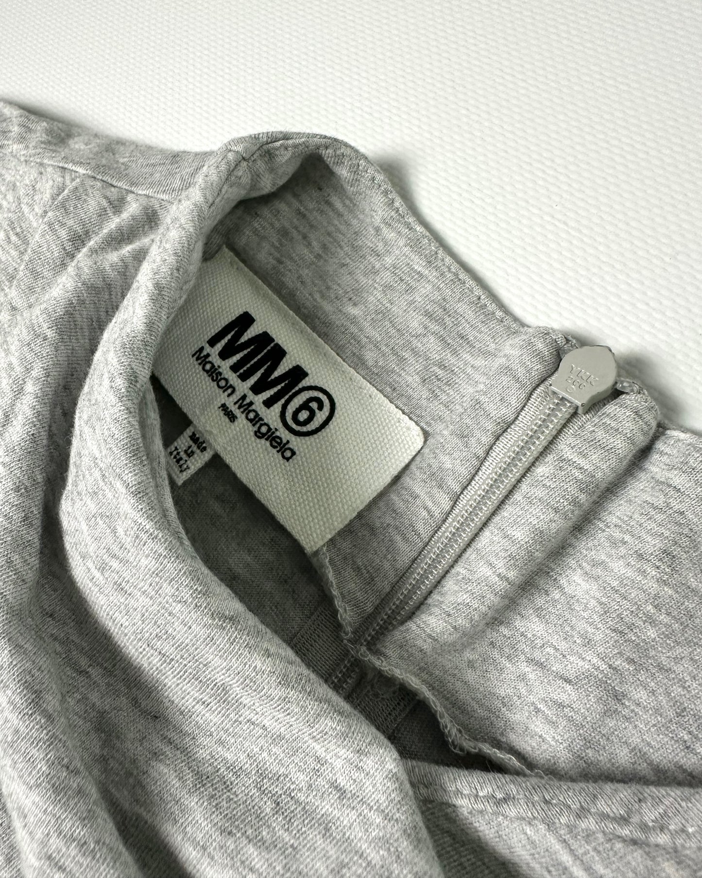 MM6 Maison Margiela Mélange Grey Cotton-Jersey Midi Dress