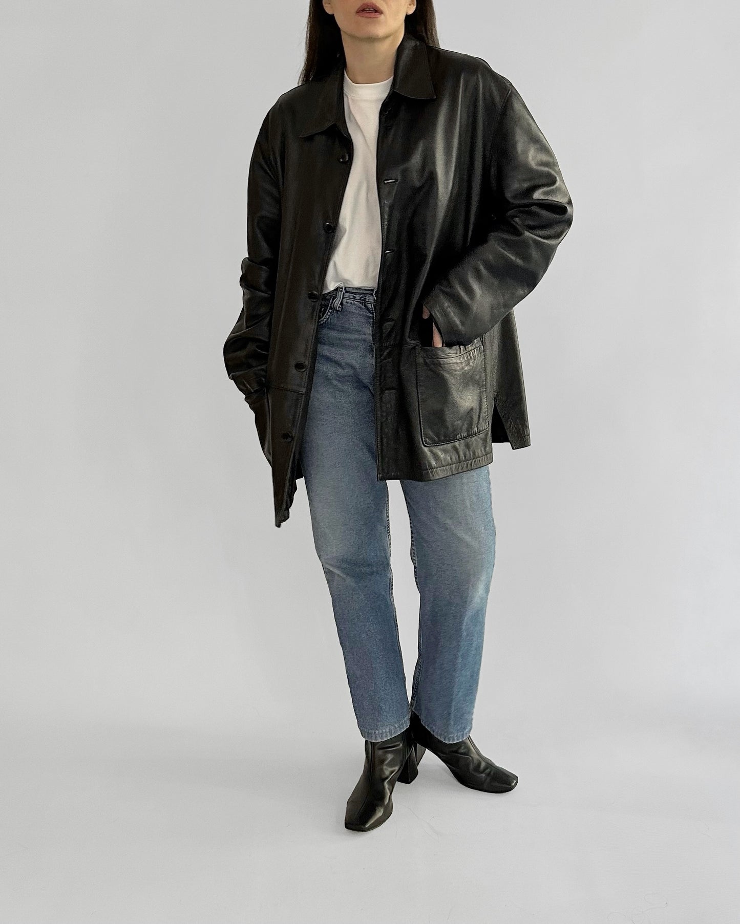 90s Black Nappa Leather Jacket
