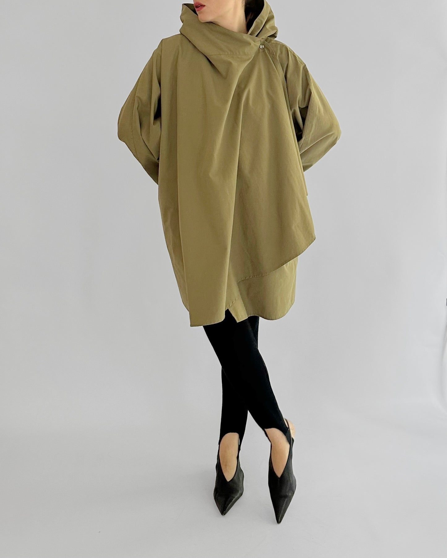 1970s/80s Olive Green Hooded Coat