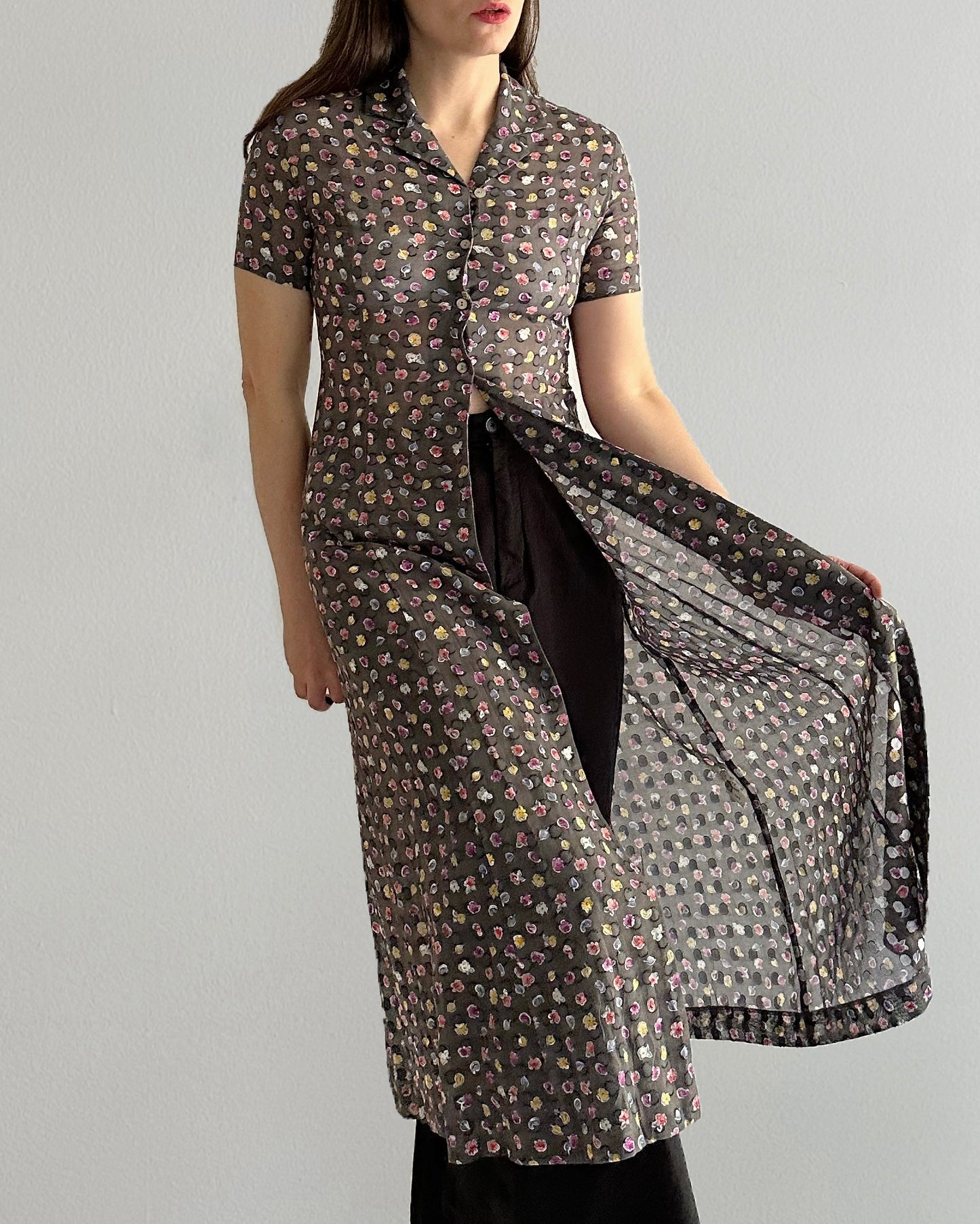90s Kenzo Floral Sheer Dress