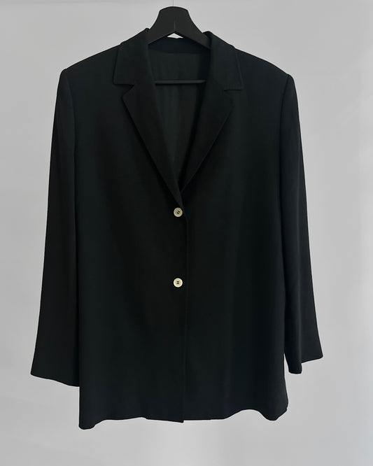 2000s Burberry Black Wool Blend Blazer