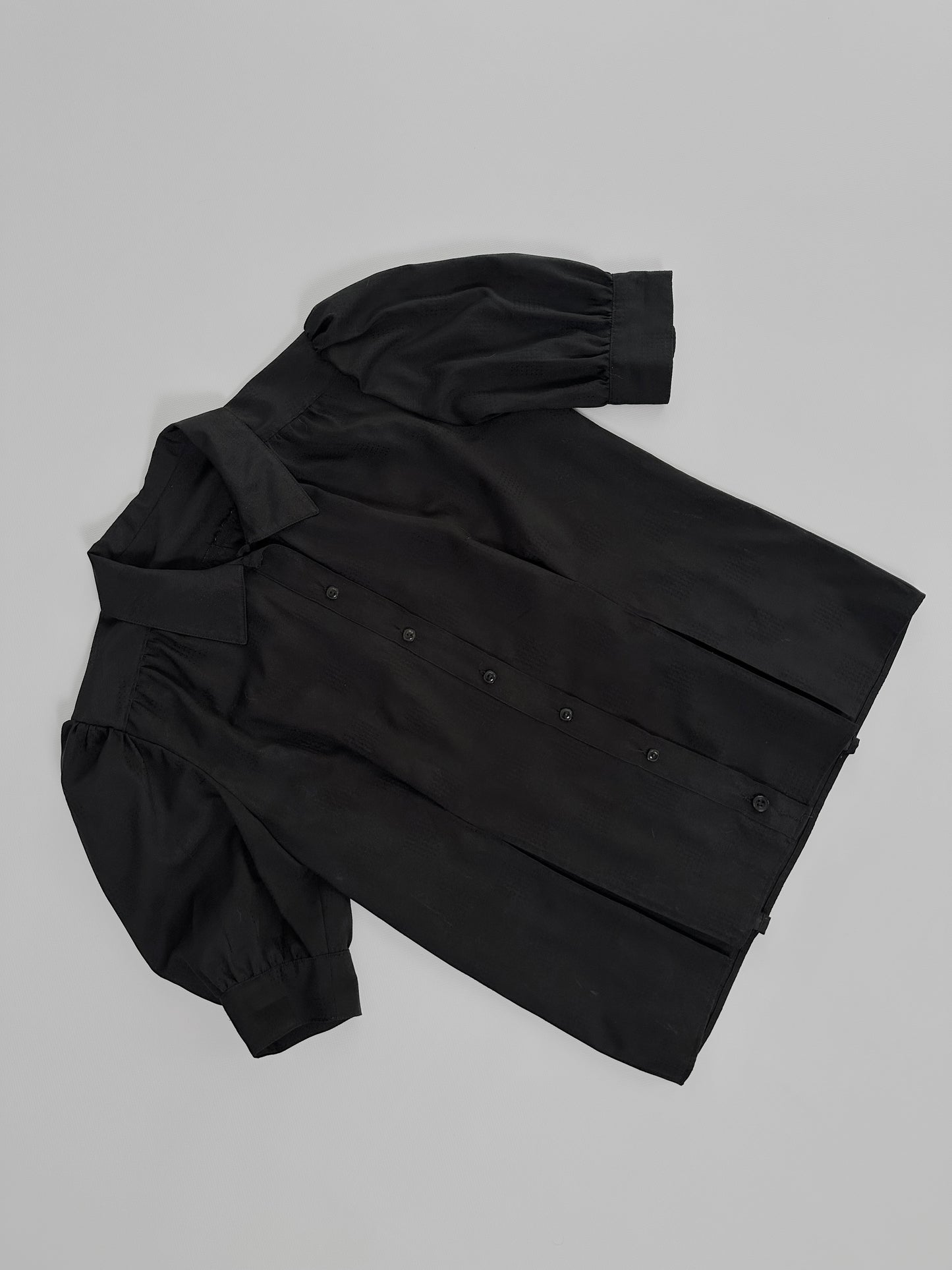 90s Black Puff Sleeve Blouse