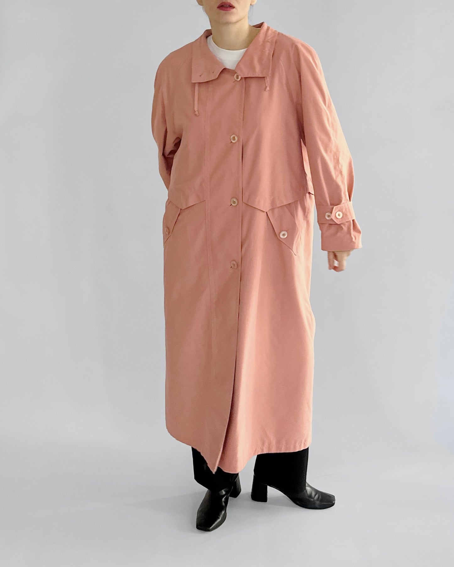 80s Dusty Rose Trench Coat