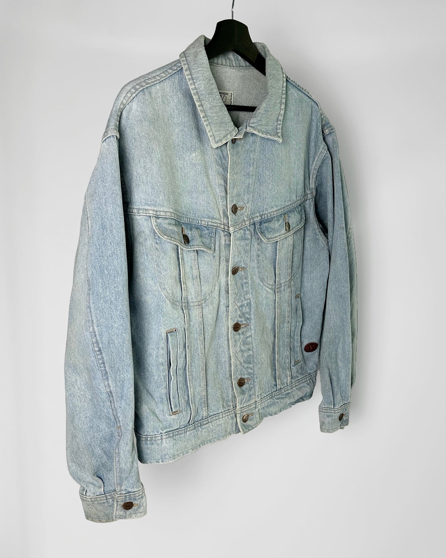 90s Valentino Garavani Denim Jacket - Light Blue Wash