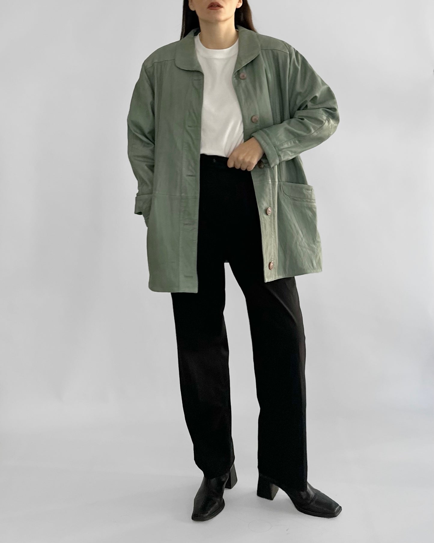 80s Green Leather Jacket