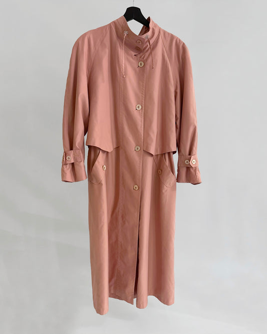 80s Dusty Rose Trench Coat