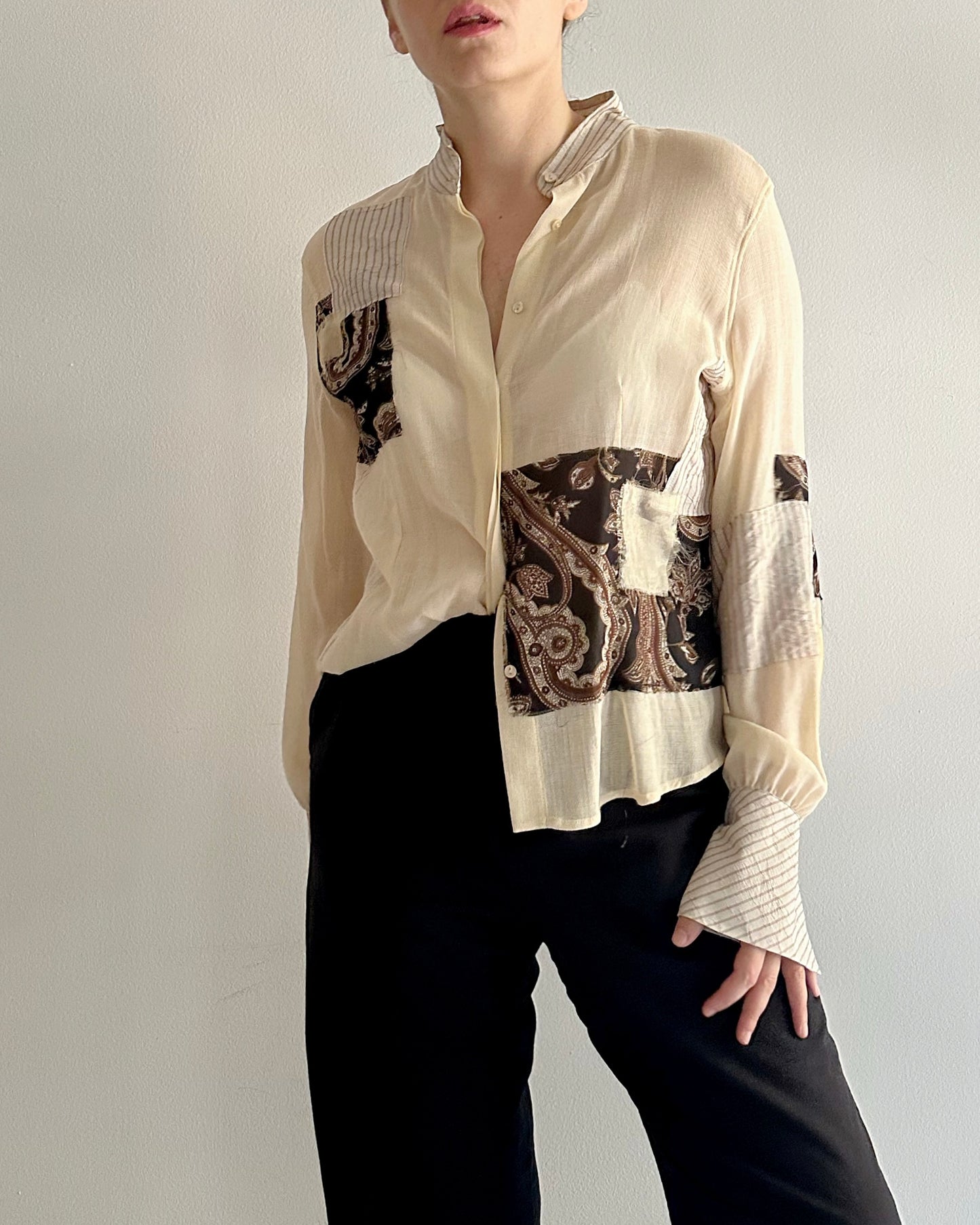 Vintage Gauze Patchwork Blouse
