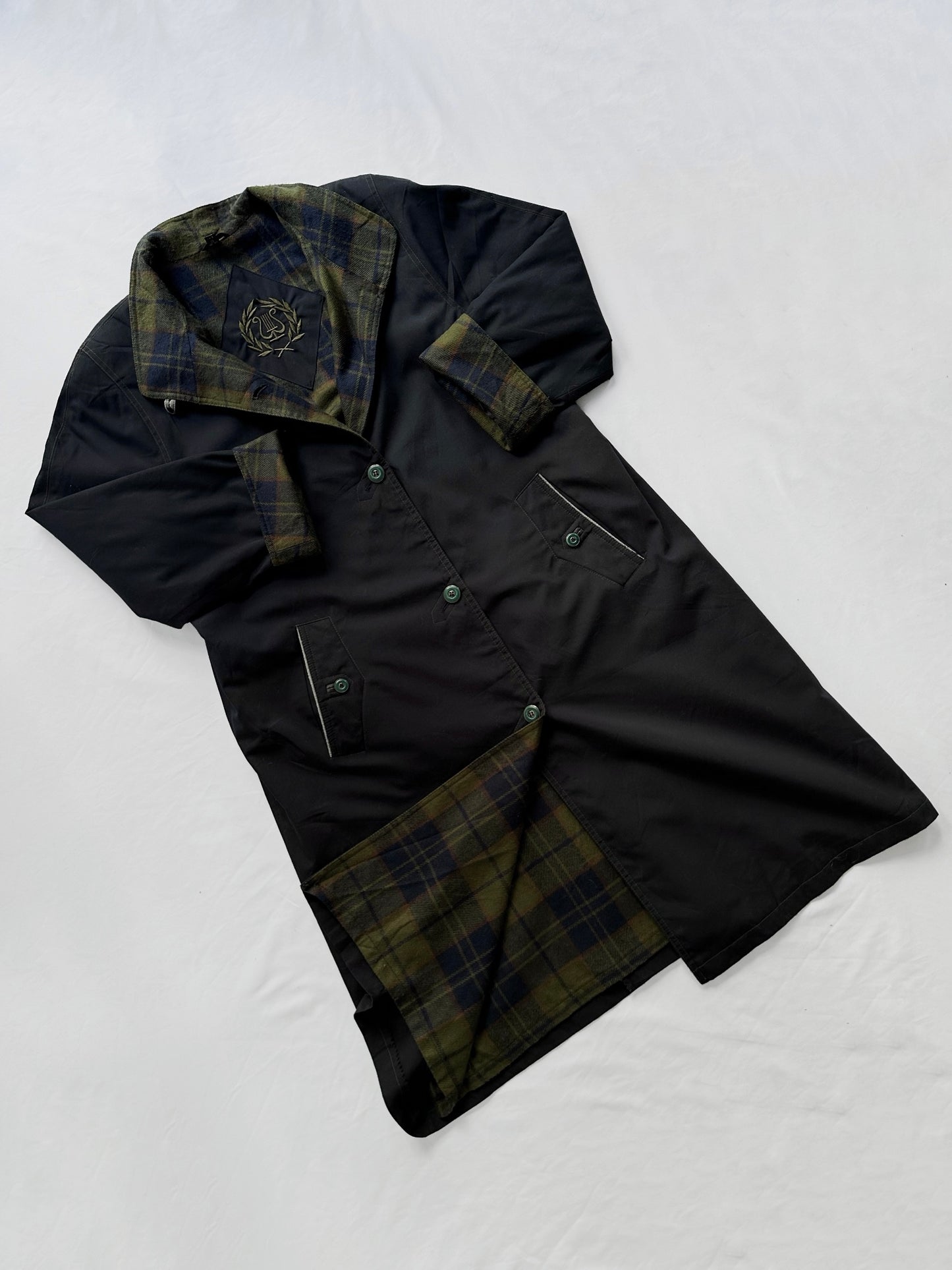 90s Navy Cotton Trench Coat