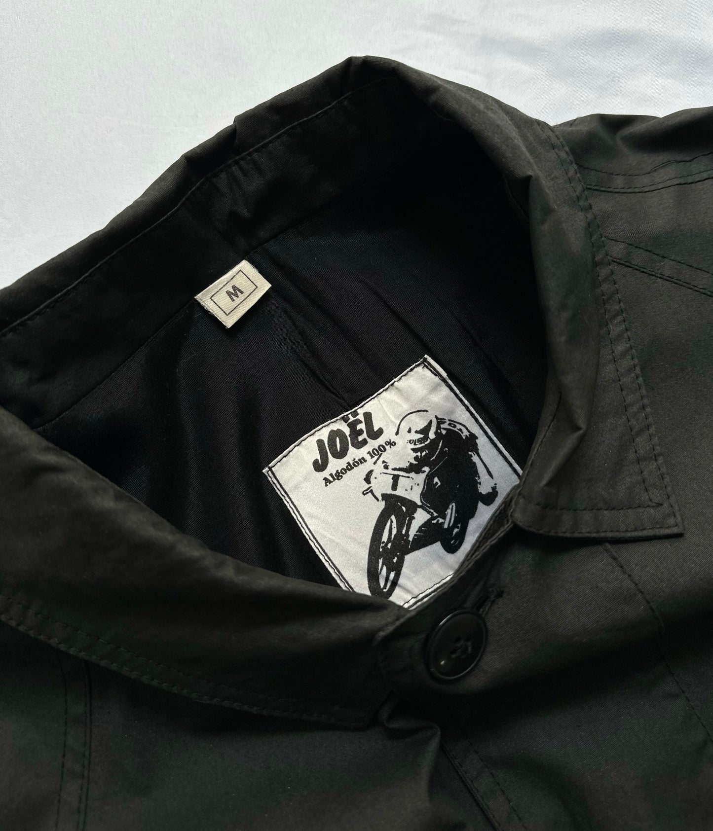 90s Black Cotton Trench Coat
