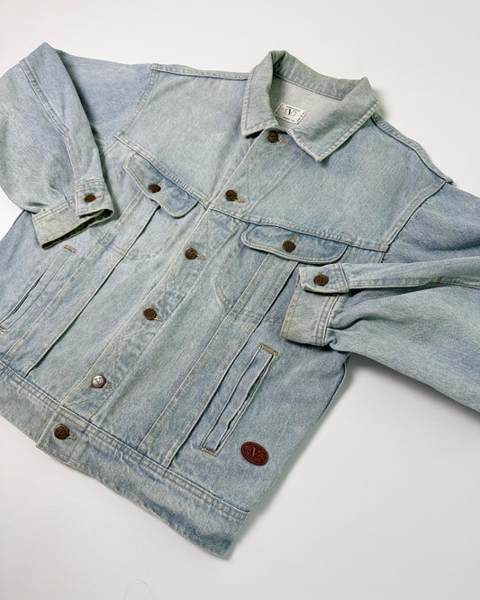 90s Valentino Garavani Denim Jacket - Light Blue Wash